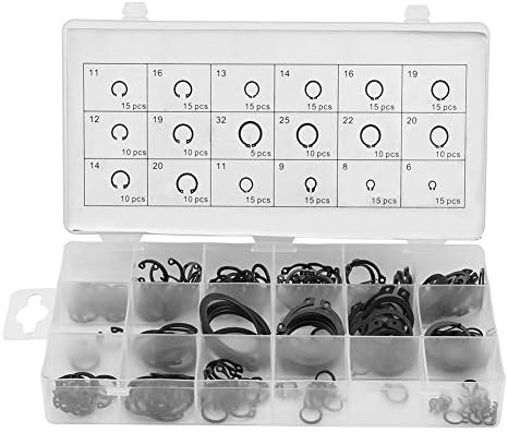 Veringringen | Circlip Assortiment, 225 Stuks Circlip Set 18 Maten Interne & Externe Snap Behoudring Circlip Met Opbergdoos Bevestigingsmiddelen Veringringen