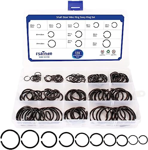 Veringringen | Fasttend Gb895.2 Φ1-Φ26 Bevestigingsclip 65Mn As Stalen Draad Ring Snap Ring Set, Lager Stopring Assortiment Kit, Ronde Draad Snapringen Voor Assen, 12 Stuks Bevestigingsmiddelen Veringringen