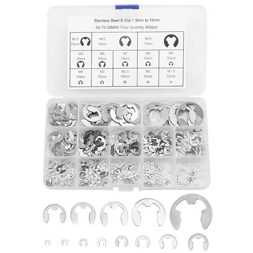 Veringringen | Xingyheng 4Pcs 13 Maten RVS E-Circlip Snap Ring M1.5 Tot M15 A2-7 Gb896 Externe Bevestigingsklemmen Ring Washer Assortiment Kit Bevestigingsmiddelen Veringringen