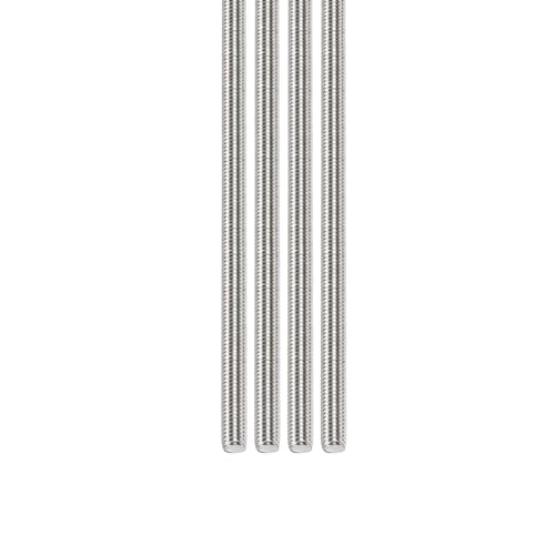 Draadstangen & Bouten | M5X0.8X250Mm (Dxpxl) Volledig Gewikkelde Stang – 4-Pack – Geschikt Voor Machines – 304 RVS Rechtsdraaiende Stangen – Zilver Bevestigingsmiddelen Draadstangen & Bouten