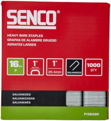 Samengevoegde bevestigingsmiddelen | P13Babr 1″ 16 Gauge 1″ Kroon Zware Draad Nietjes, Gegalvaniseerde Afwerking 1.000 Stuks Verpakking Bevestigingsmiddelen Samengevoegde bevestigingsmiddelen